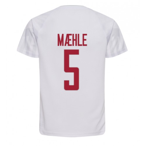 Danmark Joakim Maehle #5 Replika Udebanetrøje VM 2022 Kortærmet